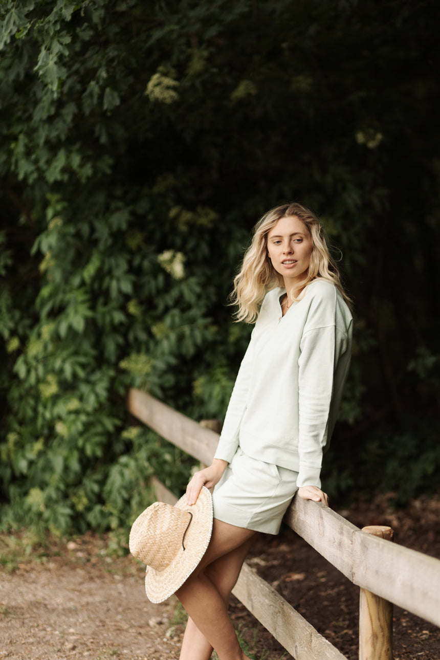Céline Organic Cotton Long Sleeve V-Neck
