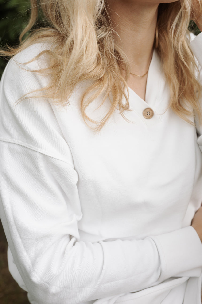 Céline Organic Cotton Long Sleeve V-Neck