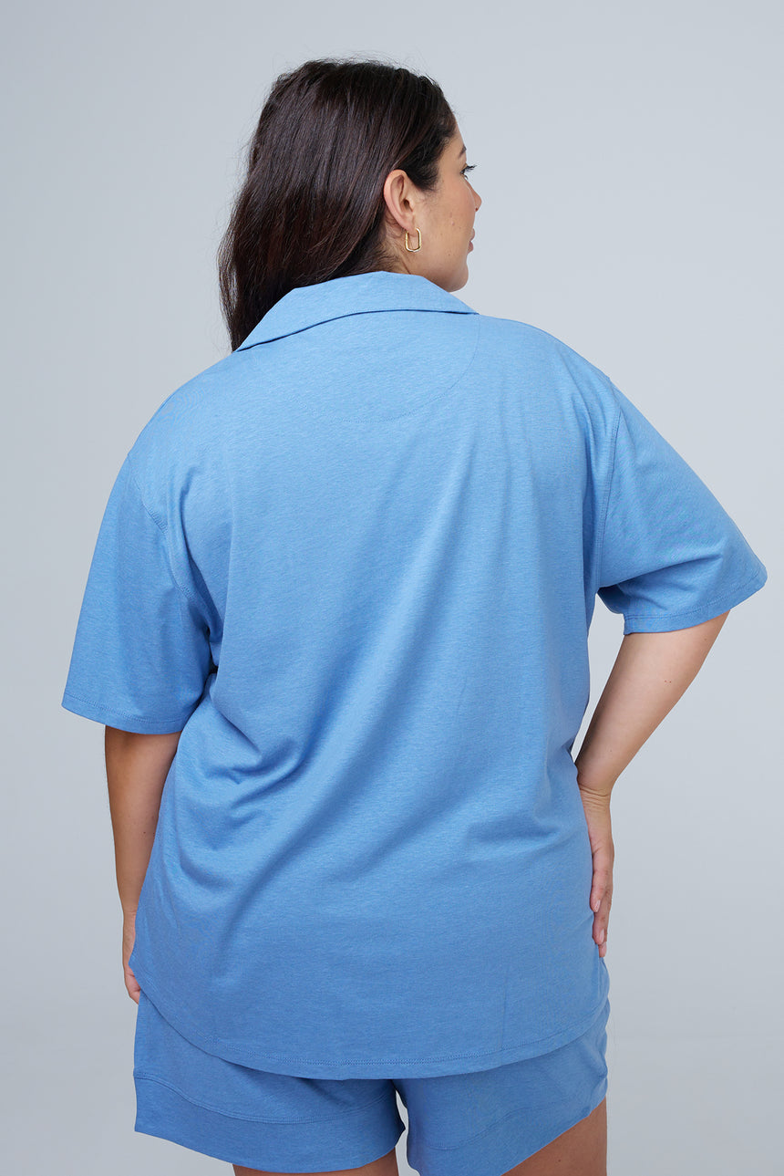 Ada RESET Button-Down Sleep and Lounge Top