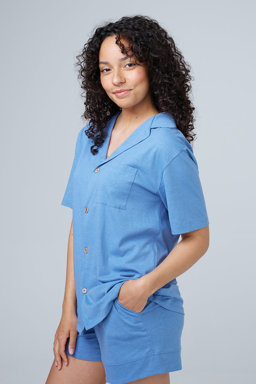 Ada RESET Button-Down Sleep and Lounge Top