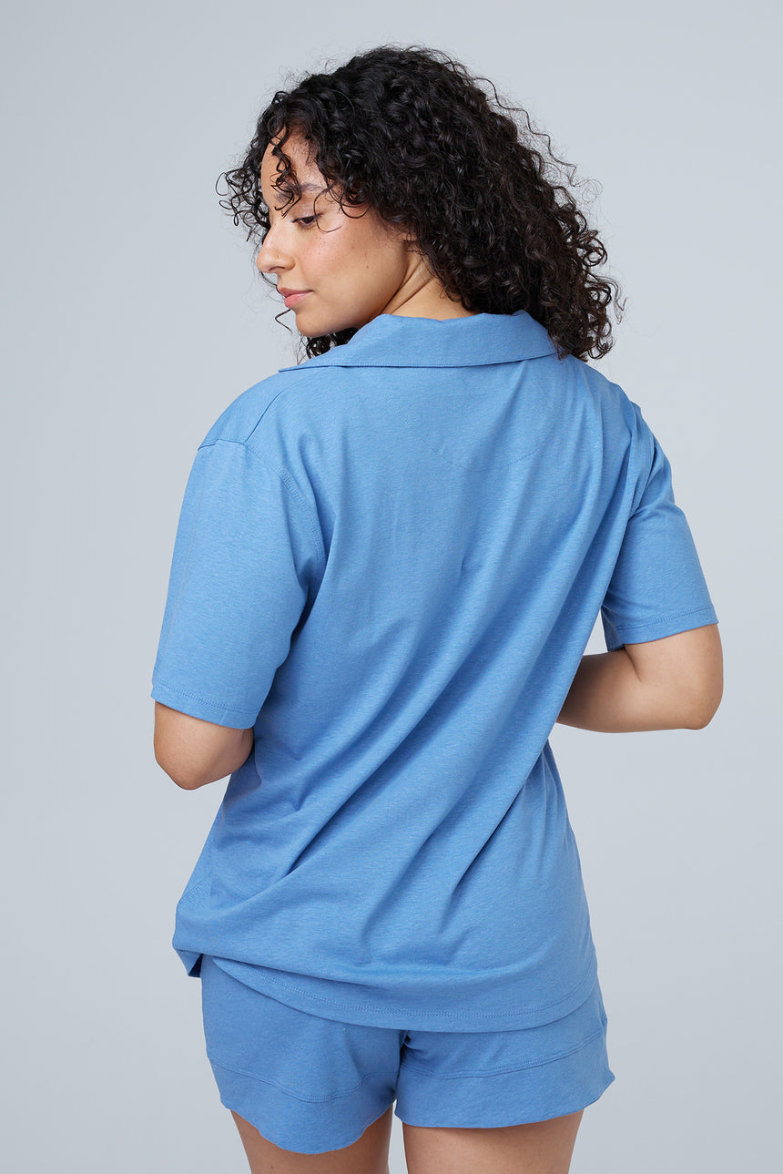 Ada RESET Button-Down Sleep and Lounge Top