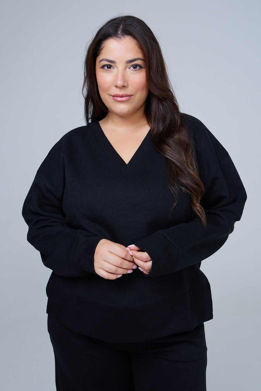 Grace RESET Brushed Fleece V-Neck Sweatshirt