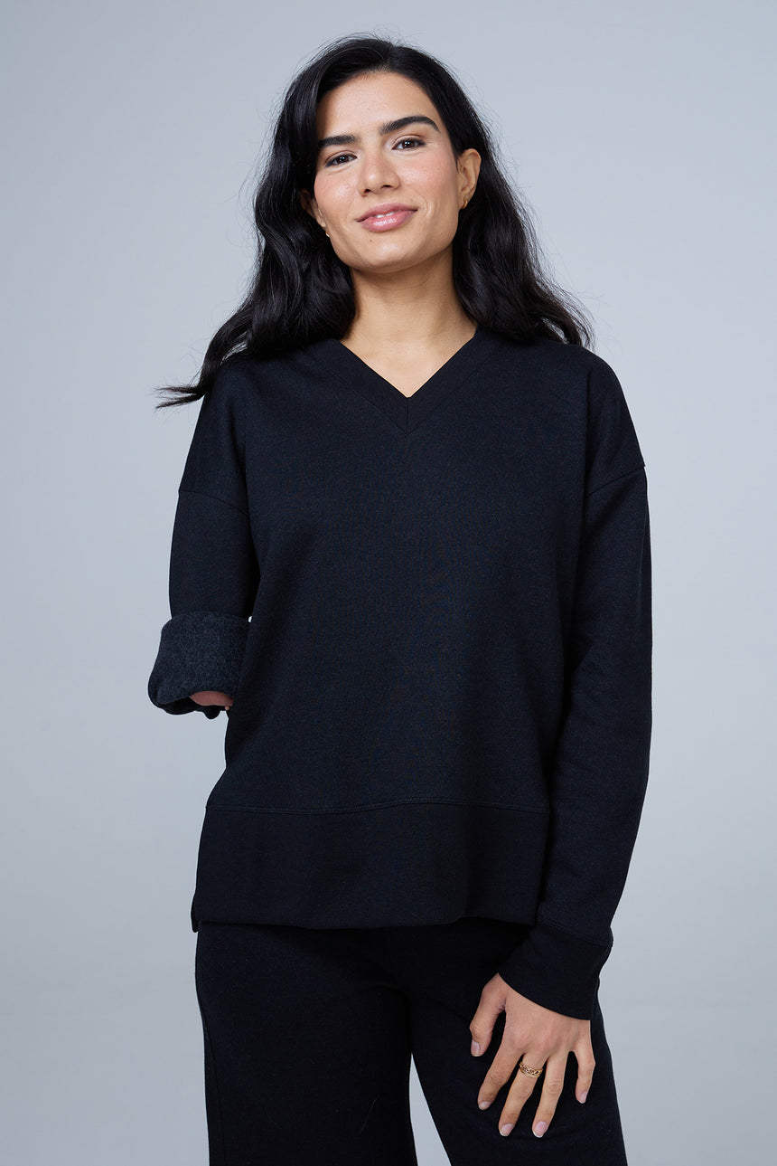 Grace RESET Brushed Fleece V-Neck Sweatshirt
