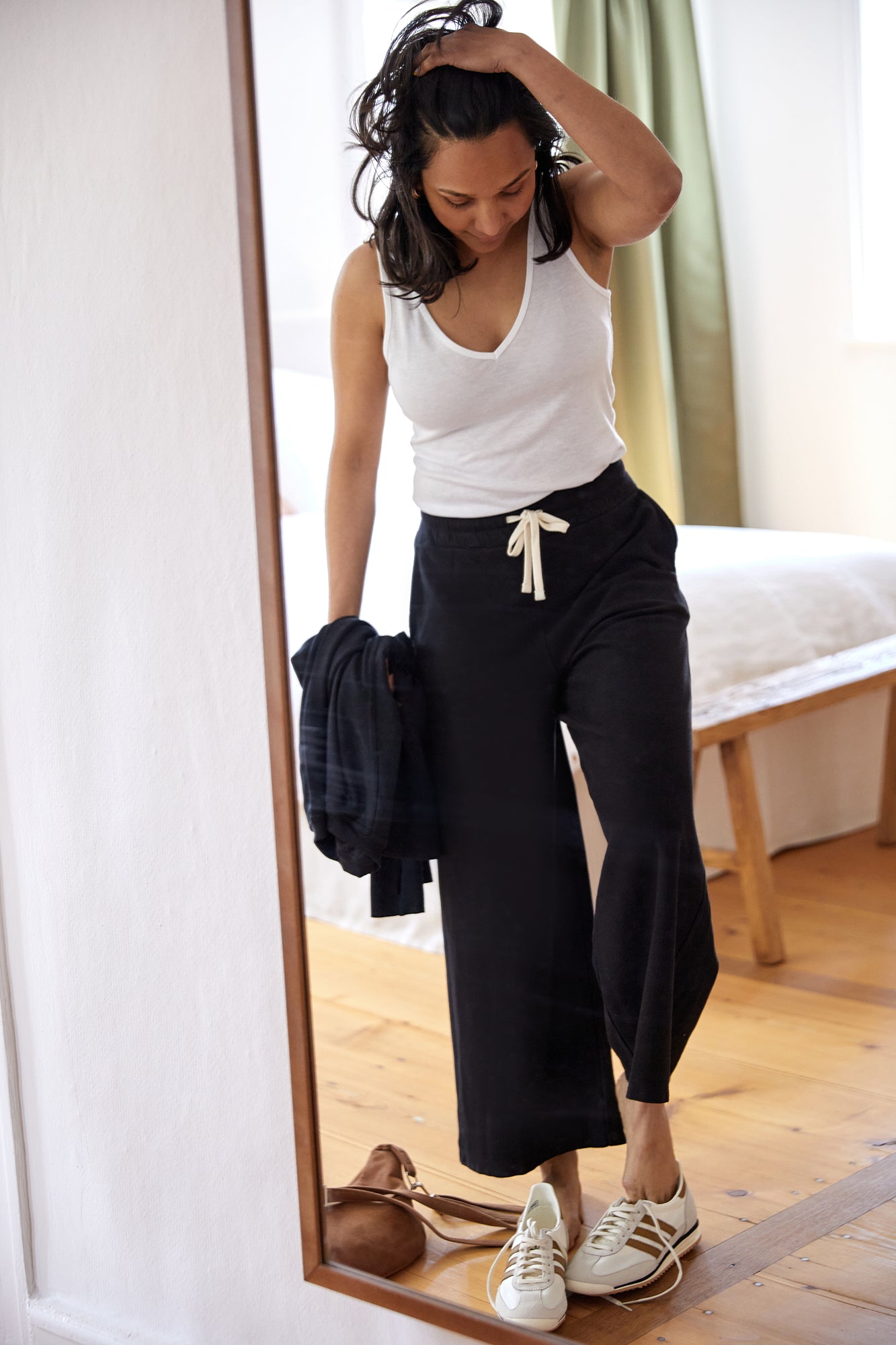 【PORTERNA】Project wrap trousers Rosetta Getty | Wide Leg Apron Wrap Pant - Indigo | Boboli