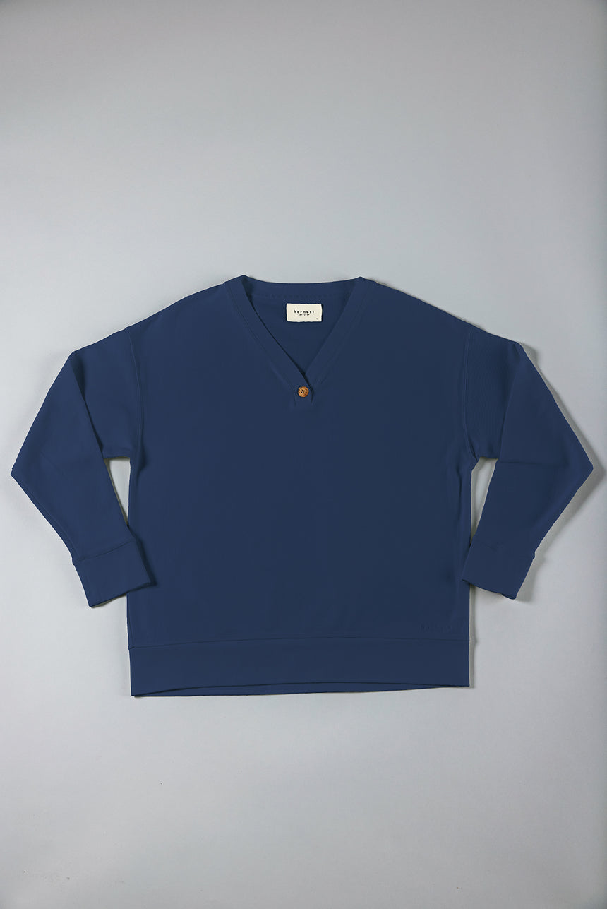 Céline Organic Cotton Long Sleeve V-Neck