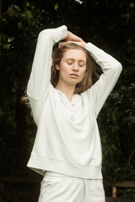 Céline Organic Cotton Long Sleeve V-Neck