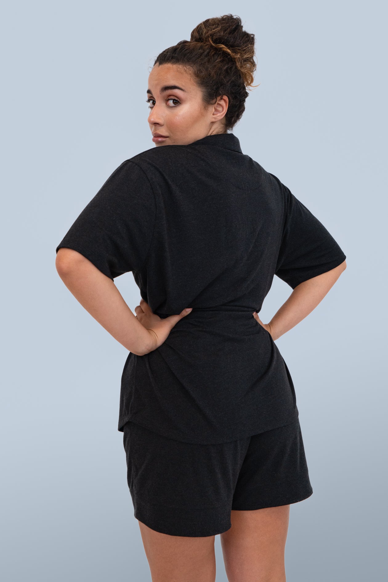 Ada RESET Button-Down Sleep and Lounge Top