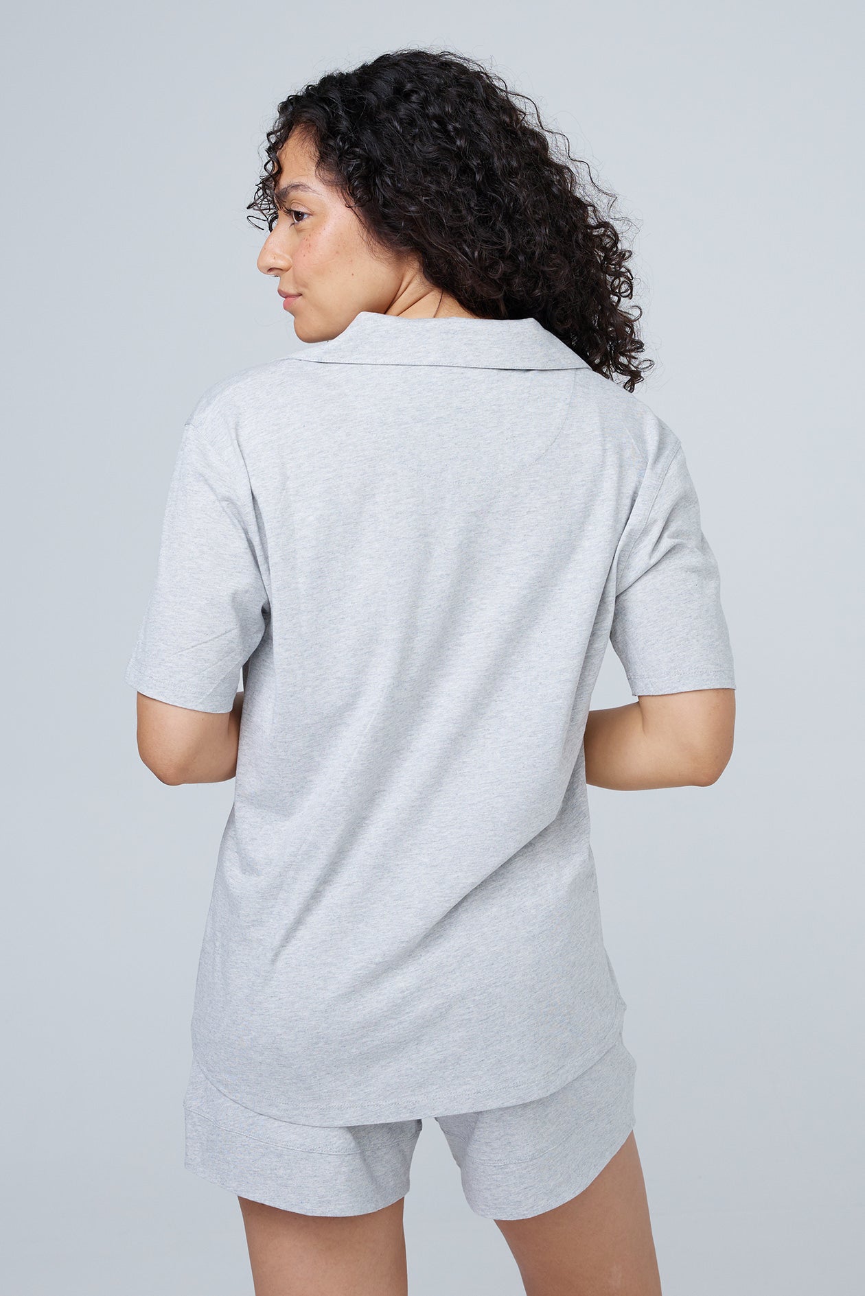 Ada RESET Button-Down Sleep and Lounge Top