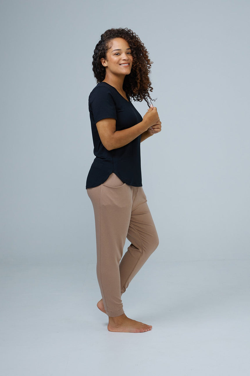 womens lounge jogger slouch loungewear-beige