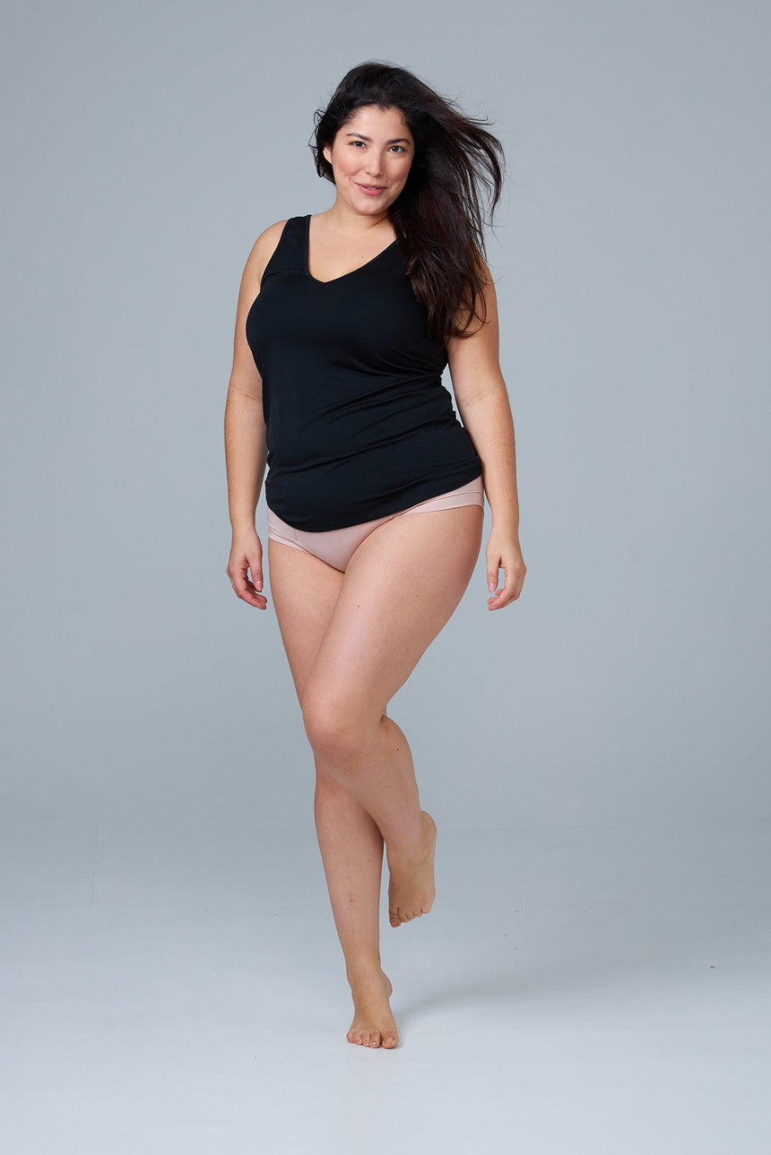 womens tank top sleep shirt loungewear-black