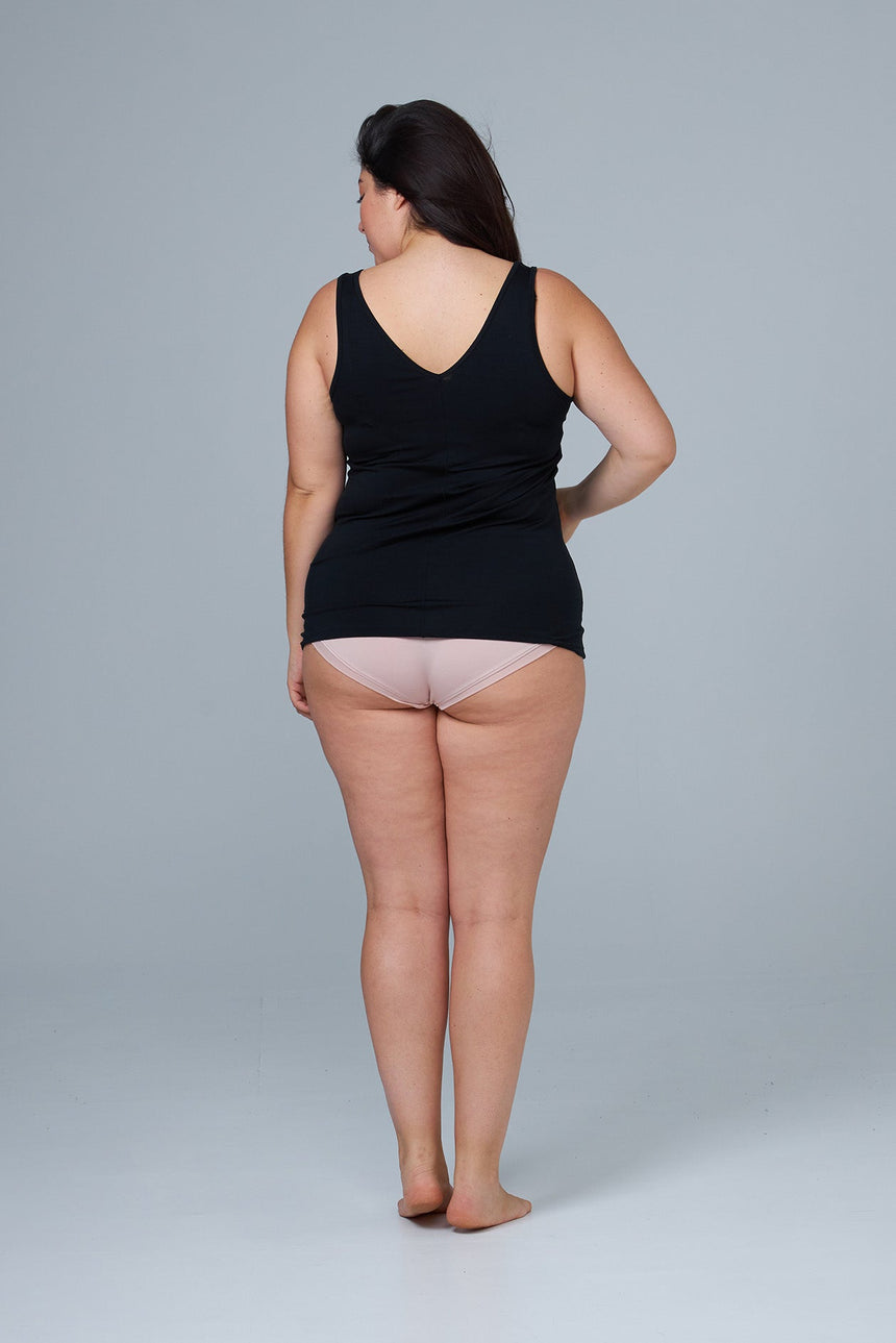 womens tank top sleep shirt loungewear-black